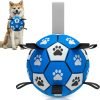 Dog Toys Soccer Ball with Straps, Interactive Toys for Tug of War, Puppy Birthday Toy, Dog Water Toy, Dog Balls for Small & Medium Dog (6 Inch)