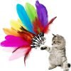 Cat Feather Toys Refill Cat Wand Replacement Feathers, 16 PCS Cat Toy Feather Refills, Cat Wand Attachments Feathers for Cat Toys