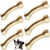 71plVcEf1VL._AC_SL1500 Dog Bones Chew Toys for Aggressive Chewers, 6 Pack Real Beef Flavor,Indestructible Dog Teething Chew Toys for Large/Medium/Small Puppies Breed,Tough Pet Toy with Nylon
