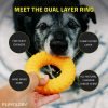 Layer Ring Toy for Large Dog (35lbs & up) - Engaging All-Natural Cheddar Cheese Scented Durable Dog Chew Toys for Aggressive Chewers - Easy to Clean - Interactive & Non-Toxic