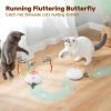 Electric Running Cat Laser Toys Interactive, Fluttering Butterfly, 4in1 Automatic Rechargeable Kitten Toy, Colored Feather, Indoor Exercise Cat Kicker, White