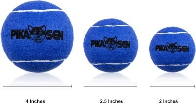 Dog Squeaky Tennis Balls for Pet Playing in 3 Sizes Premium Strong Dog & Puppy Balls for Training, Play, Exercise The Easiest Color for Dogs Red Yellow Blue (Medium-12pack)
