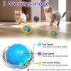 Interactive Cat Toys Ball Fast Rolling in Pouch, Motion Activate Chirping Cat Toy Hide and Seek Mouse Catching Game (Blue)