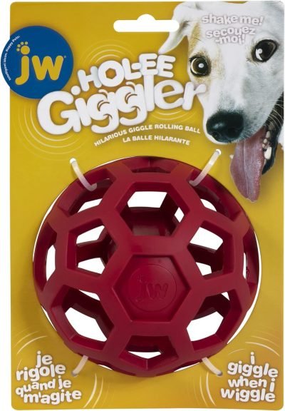 Pet Hol-ee Roller Dog Toy Puzzle Ball, Natural Rubber, Small (3 Inch Diameter), Colors May Vary