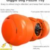 Dog Food Puzzle Toys, Treat Dispenser with Squeaky Giggle Sound, Interactive Chase Slow Feeder for Boredom and Stimulating, IQ Training for Small Medium Large Dogs, Orange