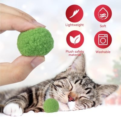 Interactive Cat Toys for Indoor Cats,Cat Ball Launcher Toys with 20Pcs Pom Pom Balls,Soft Balls Shooter Gun for Kitten Playing Toys