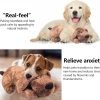 Dog Heartbeat Toy for Puppy Anxiety Relief, Heartbeat Stuffed Animal Heartbeat Plush Toy for Small, Medium, and Large Dogs (Brown)
