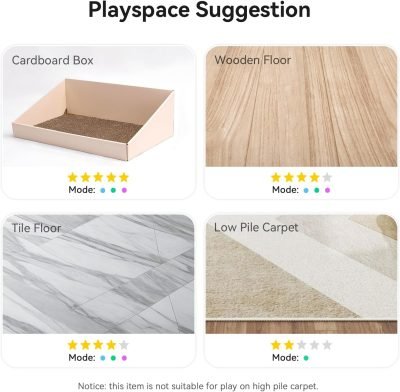 Cheerble Smart Interactive Cat Toy, Automatic Moving Bouncing Rolling Ball for Indoor Cat Kitten, Peppy Pet Ball with Lights and Bell, Grey