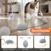 Interactive Cat Toys for Indoor Cats, Automatic Moving Cat Mouse Cat Toys with Feather Tail, Cat Exercise Electric Toys, USB Rechargeable