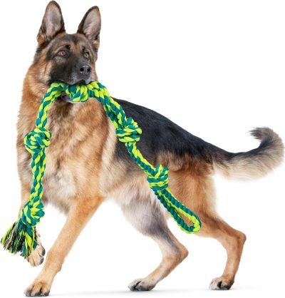 Large Tough Chew Toys for Aggressive Chewers Large Breed,Heavy Duty Dental Rope Toys Kit for Medium Dogs,5 Knots Indestructible Cotton Puppy Teething Chew Tug Toy Set of 9