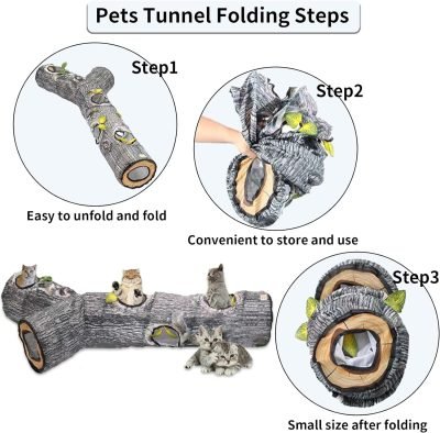 71xs31FnbjL._AC_SL1500 Large Cat Tunnel, 3 Way Collapsible Tube with Peek Holes Cat Tunnels for Indoor Cats Interactive Maze Toy for Kitty Puppy Rabbits Ferrets Squirrels Guinea Pigs Chinchillas