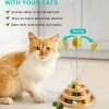 Cat Toy Roller, 3-Level Turntable Ball Tower with 8 Colorful Balls & 1 Bell, Interactive Kitten Fun Mental Physical Exercise Puzzle Kitten Toys