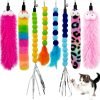 Cat Feather Toys Refill Cat Wand Replacement Feathers, 16 PCS Cat Toy Feather Refills, Cat Wand Attachments Feathers for Cat Toys
