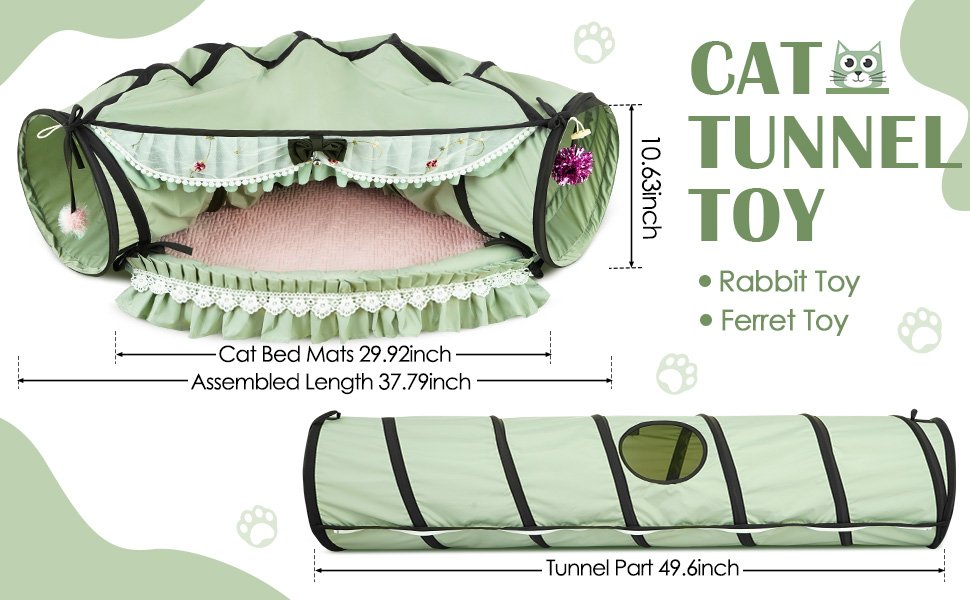 Cat Tunnel Toy Bed 2-in-1