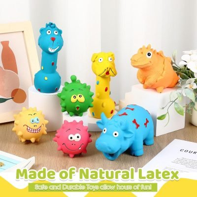 813tf1R52AL._AC_SL1500 13 Pcs Squeaky Dog Toys Durable Latex Squeaker Puppy Chew Rubber Dog Toys Boredom Animals Interactive Dog Toys Colorful Funny Fetch Toy for Small Medium Breed