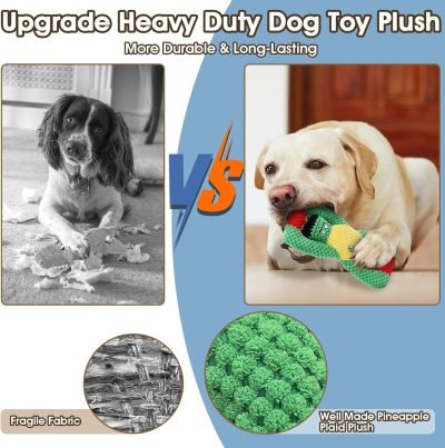 Squeaky Dog Chew Toys for Aggressive Chewers, Dog Toys for Large Medium Small Breed Dog, Indestructible Tough Durable Dogs Toys Interactive Puppy Teeth Clean Natural Rubber(Raccoon & Zombie)