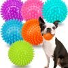 2.5" Squeaky Dog Balls for Small Medium Dogs, 6 Pack Small Dog Chew Toys with Spike, Puppy Toys for Teeth Cleaning and Training (Green 6 Pack)