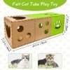Cat Play Tunnel 14 Pcs DIY Foldable Cat Hideaway Cave with Interactive Peek Hole Felt Kitten Play Tubes and Tunnels for Indoor Cats Up to 20lb