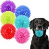 2.5" Squeaky Dog Balls for Small Medium Dogs, 6 Pack Small Dog Chew Toys with Spike, Puppy Toys for Teeth Cleaning and Training (Green 6 Pack)