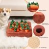 Dog Carrot Toy, Enrichment Dog Puzzle Toys, Hide and Seek Carrot Farm Dog Plush Chew Toys for Small Medium and Large Dogs Cats with 12 Carrots