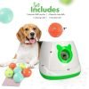 Automatic Dog Ball Launcher Dog Fetch Machine for Small to Medium Sized Dogs,3 Launch Distances, Ball Launcher for Dogs with 6 Latex Balls, Dual Power Supply, Ball Thrower for Dogs