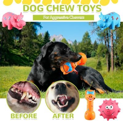 81EmOApmjcL._AC_SL1500 13 Pcs Squeaky Dog Toys Durable Latex Squeaker Puppy Chew Rubber Dog Toys Boredom Animals Interactive Dog Toys Colorful Funny Fetch Toy for Small Medium Breed