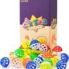 45PCS 1.6'' Cat Toy Ball with Bell Plastic Lattice Jingle Balls Kitten Chase Pounce Rattle Toy Assorted Color