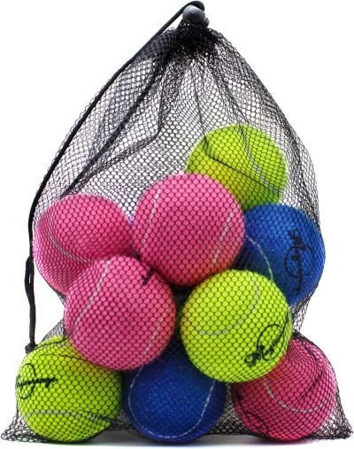 Tennis Balls, 12 Pack Advanced Training Tennis Balls Practice Balls, Come with Mesh Bag for Easy Transport, Good for Beginner Training Ball