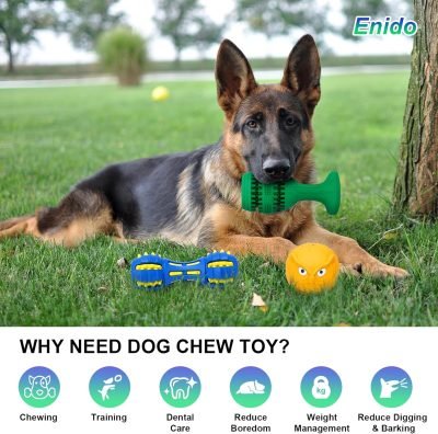 81NUTRhEhNL._AC_SL1500 Dog Chew Toys for Aggressive Chewers, 3 Pack Tough Dog Toys, Indestructible Dog Toys - Perfect for Medium & Large Breeds
