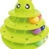 Cat Toy Roller,3 Levels Tower with Six Multiple Balls Cat Turntable Toy,Funny Interactive Cat Toys for Indoor,Funny Puzzle Toy for Kitten Pet Cats,Do Exercise&Play Game (Yellow-Green)