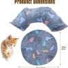 Cat Tunnel Bed,Self-Luminous Collapsible Peekaboo Cat Cave,Cat Tunnel Bed with Soft Central Cat Mat,Cat Toys for Indoor Cats,Ideal Indoor Cat Tunnels for Fun Play