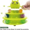 Cat Toy Roller,3 Levels Tower with Six Multiple Balls Cat Turntable Toy,Funny Interactive Cat Toys for Indoor,Funny Puzzle Toy for Kitten Pet Cats,Do Exercise&Play Game (Yellow-Green)