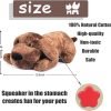 Dog Heartbeat Toy for Puppy Anxiety Relief, Heartbeat Stuffed Animal Heartbeat Plush Toy for Small, Medium, and Large Dogs (Brown)
