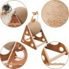 Cat Toys Sisal Scratcher Ball, Natural Sisal Cat Scratching Ball, Cat Scratcher Toy with Ball, Scratching Ball for Cats and Kittens, Interactive Solid Wood Scratcher Pet Toy, Diameter 6.5 Inch