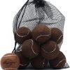 Tennis Balls, 12 Pack Advanced Training Tennis Balls Practice Balls, Come with Mesh Bag for Easy Transport, Good for Beginner Training Ball