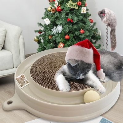 Cat Scratcher Toy, Cat Toy, Scratch Pad,Post Pad Interactive Training Exercise Mouse Play Toy with Ball for Kitty Puppy