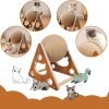 Cat Toys Sisal Scratcher Ball, Natural Sisal Cat Scratching Ball, Cat Scratcher Toy with Ball, Scratching Ball for Cats and Kittens, Interactive Solid Wood Scratcher Pet Toy, Diameter 6.5 Inch