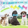 12 Pack Squeaky Dog Toy 6'' Bone Chew Toy Rubber Bone Toy Dogs Spiky Dog Toy for Medium and Large Dogs Teeth Cleaning and Training Aggressive Chewers, 4 Colors