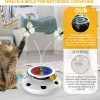4 in 1 Cat Toys Rechargeable with 2000mAh Battery, Interactive Cat Toys for Indoor Cats, Track Balls Kitten Toy, Fluttering Butterfly, Electronic Whack a Mole for All Breeds