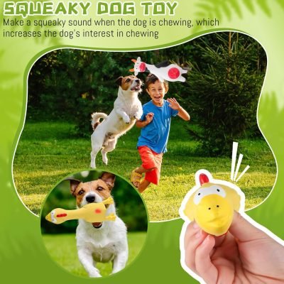 20 Pcs Squeak Latex Puppy Toy Squeaky Dog Toys Rubber Small Squeaky Balls Rubber Toys Funny Animal for Small Medium Large Pets Interactive Play Fetch Reduce Separation Anxiety (Novel)