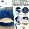 Cat Tunnel and Bed Toy Set with Removable Plush Bed for Indoor Use; Perfect for Cats, Dogs, and Ferrets; Cat Toys Attached; Top Pet Tunnel for Fun, Exercise, and Rest; Cat Toys for Indoor Cats (Blue).