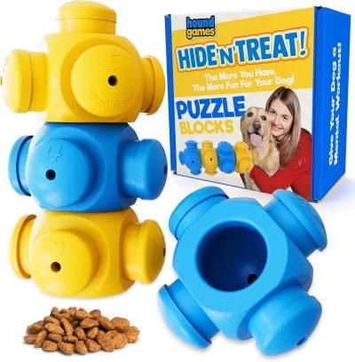Dog Puzzle Toys for Boredom, Chew Teething and Treat Dispensing for Smart Medium to Large Dogs - IQ Mental Enrichment Toys (6 Pack)