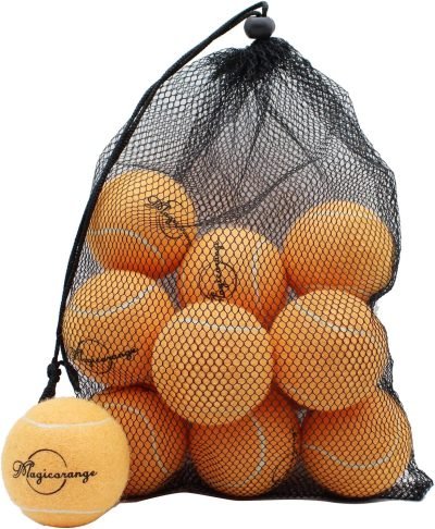 Tennis Balls, 12 Pack Advanced Training Tennis Balls Practice Balls, Come with Mesh Bag for Easy Transport, Good for Beginner Training Ball