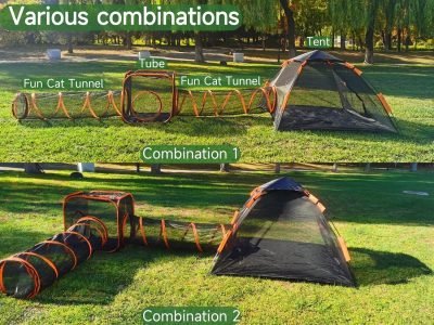 81h2bin55QL._AC_SL1500 Portable Outdoor Cat Enclosures for Indoor Cats, 4-in-1 Large Cat Tent Outdoor with Tunnel for Cats and Other Pets