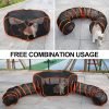 Cat Tunnel Tube Cat Enclosures Foldable Cat Tent Small Animal Playpen Bunny Cage Cat Toy Pet Tents Outdoor Indoor for Fun Orange with Storage Bag