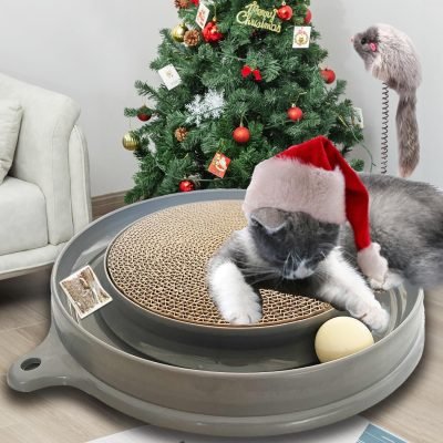 Cat Scratcher Toy, Cat Toy, Scratch Pad,Post Pad Interactive Training Exercise Mouse Play Toy with Ball for Kitty Puppy
