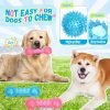 12 Pack Squeaky Dog Toy 6'' Bone Chew Toy Rubber Bone Toy Dogs Spiky Dog Toy for Medium and Large Dogs Teeth Cleaning and Training Aggressive Chewers, 4 Colors