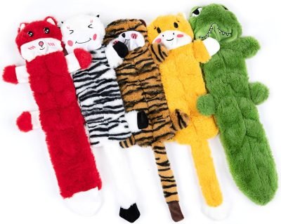 Dog Squeaky Toys, 5 PCS Crinkle Plush Dog Toys, No Stuffing Dog Toys for Small Medium Large Dogs, Stuffless Puppy Toys for Boredom