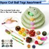 26pcs Cat Toys 4-Level Roller Track for Indoor Cats, Interactive Cat Toy with Colorful Balls Self Play Kitten Puzzle Toys, Fun Kitty Exercise Toys (Green)