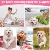 20 Pcs Puppy Toys for Teething Chew Toys for Small Dogs Cute Pink Soft Squeaky Puppy Teething Toys Rubber Outdoor Interactive Dog Toys for Puppies Small Breed Cleaning Doggy Teeth
